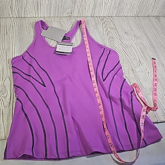 Alex and Abby Purple Athletic Racerback Tank Top Built In Bra Womens Size XL NWT - Picture 7 of 9